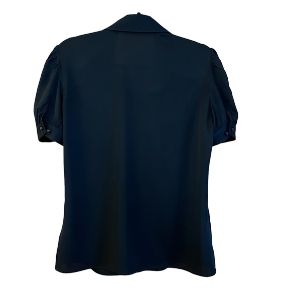 QUINCE | Washable Stretch Silk Puff Sleeve Blouse - Picture 4 of 10